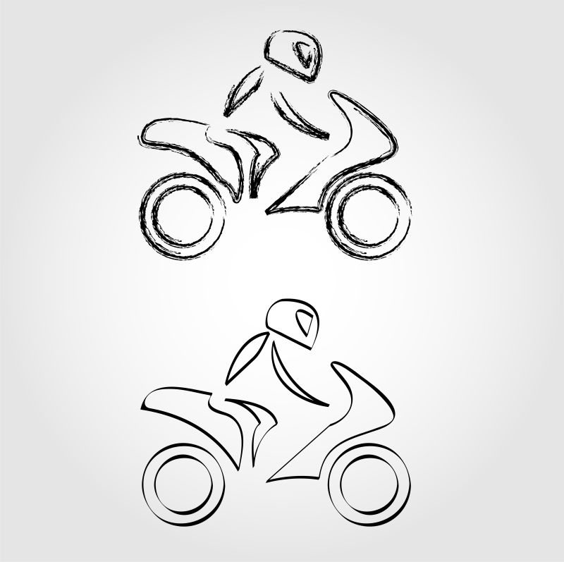 矢量骑摩托车插画设计