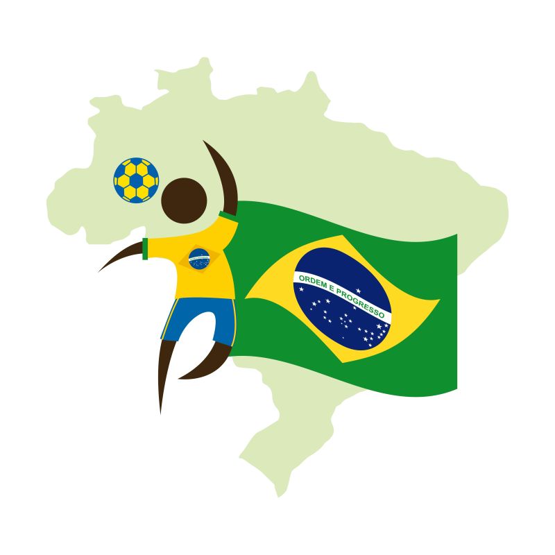 巴西运动员矢量插画