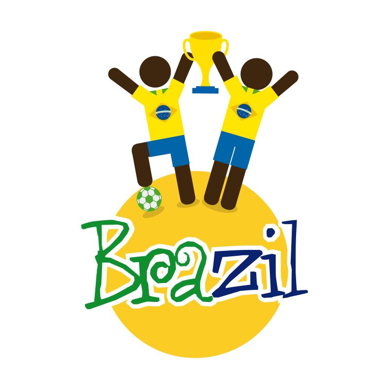 获奖的巴西运动员矢量插画