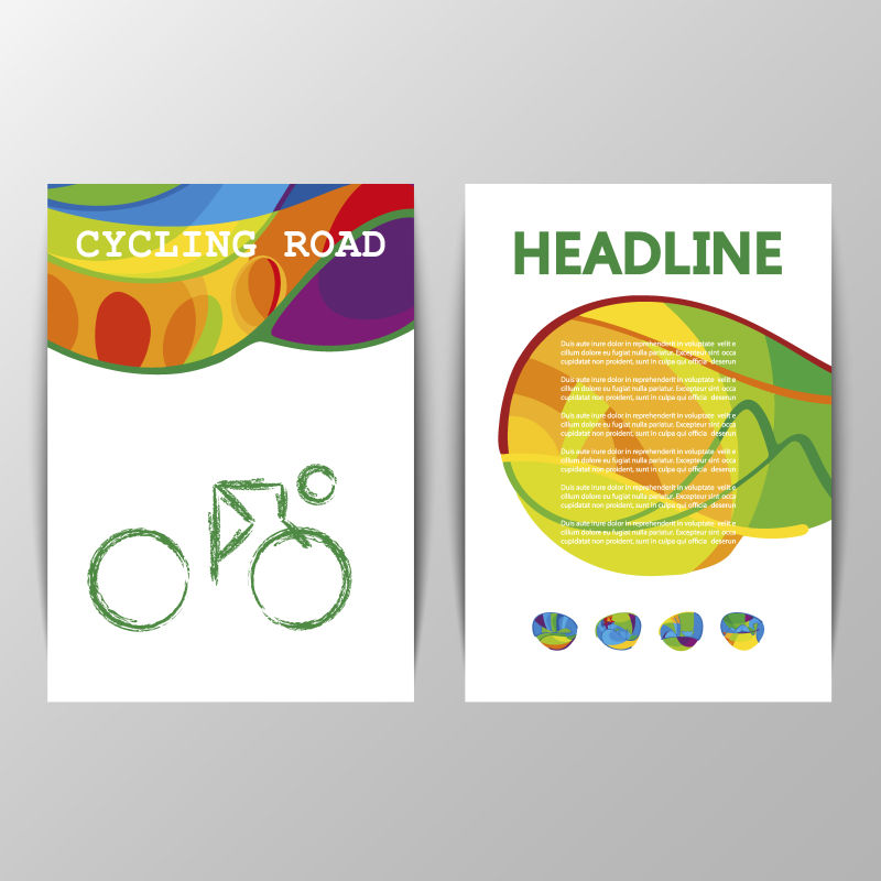 自行车比赛宣传册子矢量封面