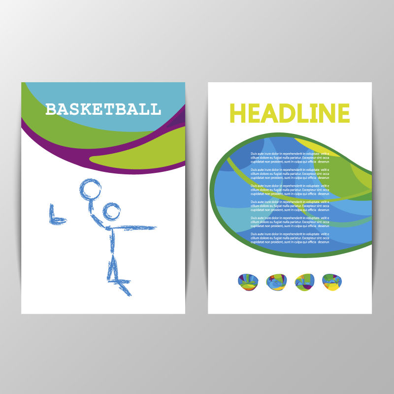 篮球比赛传单矢量封面设计