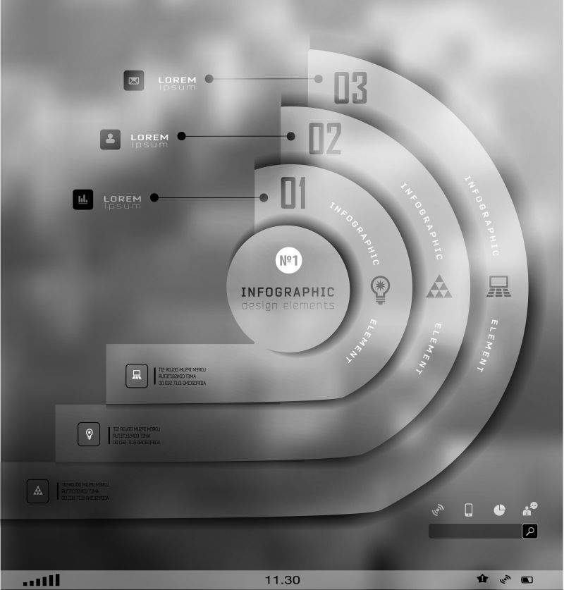 模糊的信息图表矢量模板