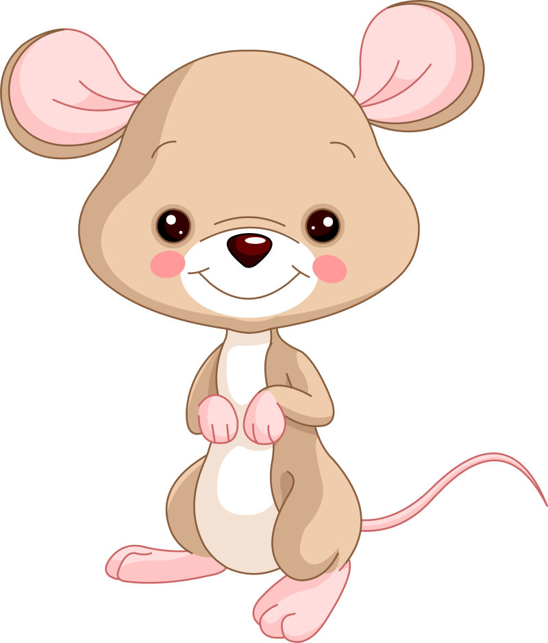 矢量卡通可爱的棕色的老鼠