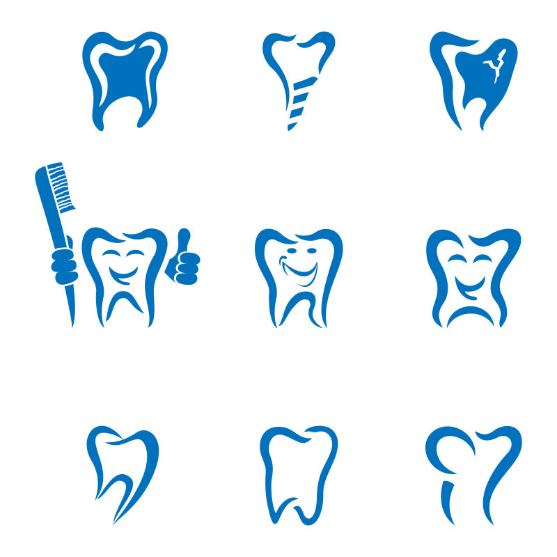 矢量各种牙齿标志设计