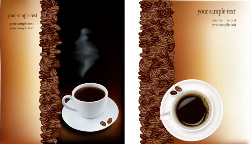 创意矢量咖啡的图案背景