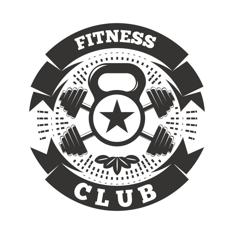 白色背景中健身俱乐部标志