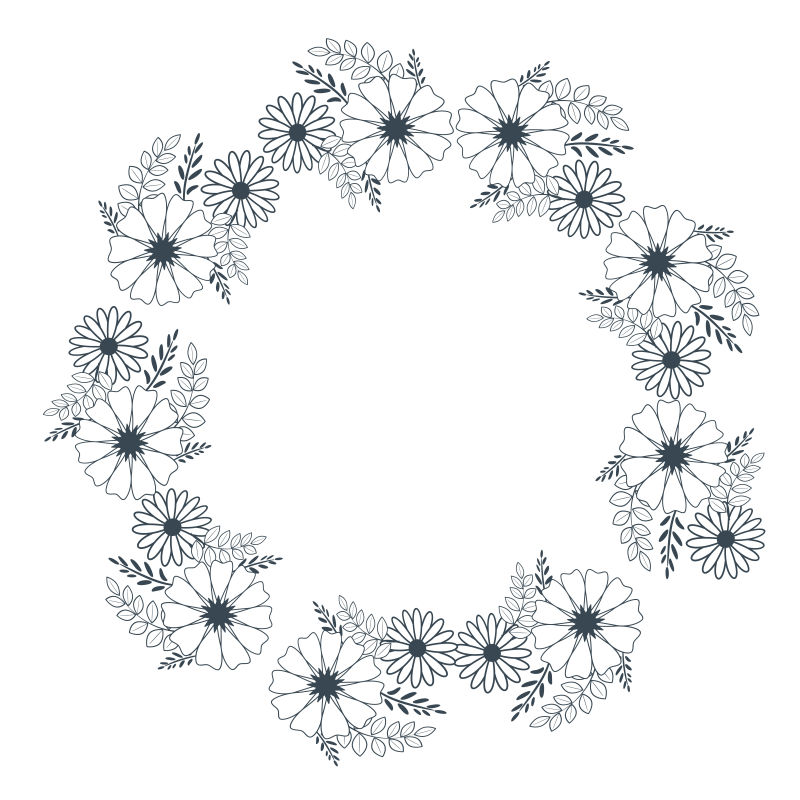 创意矢量花卉装饰边框设计