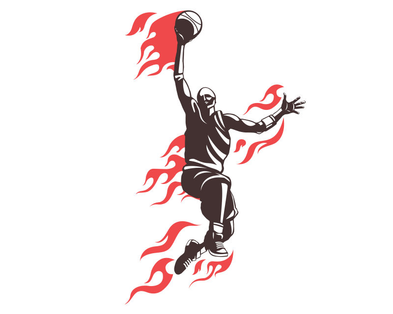 篮球运动员矢量插图设计