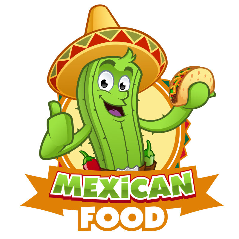 创意矢量卡通墨西哥美食图标