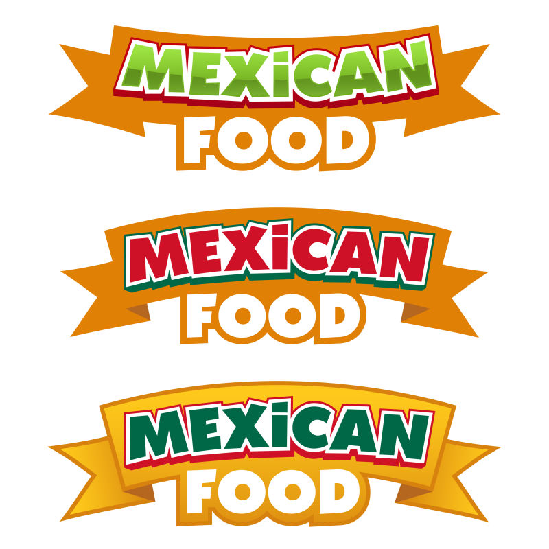 创意矢量墨西哥餐厅的不同标识