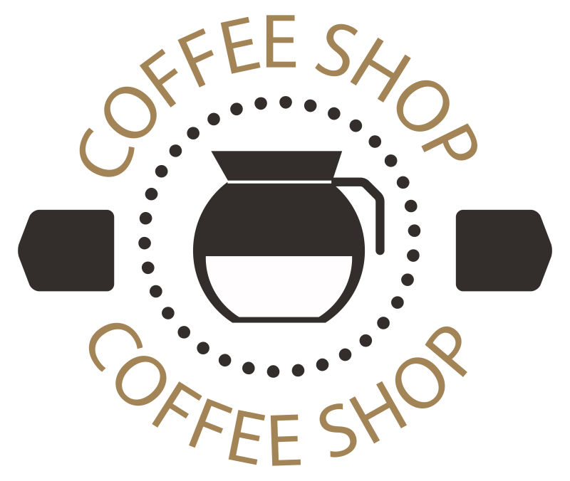 矢量咖啡壶元素的标志设计