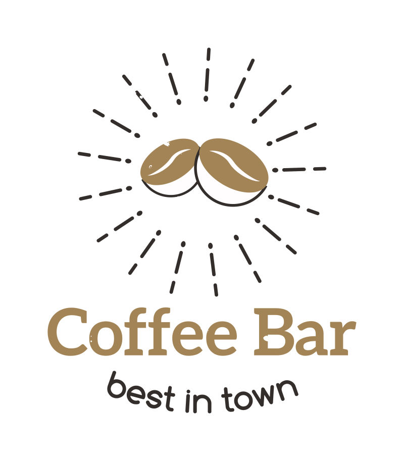 创意矢量咖啡店的标志设计