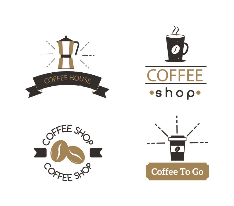 矢量现代咖啡主题的标志设计