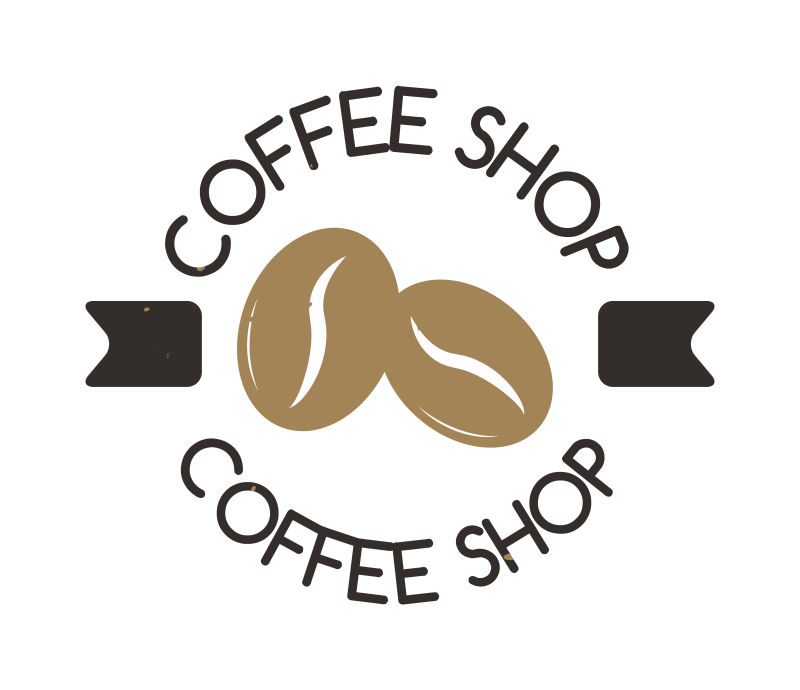 矢量咖啡豆图形的标志设计