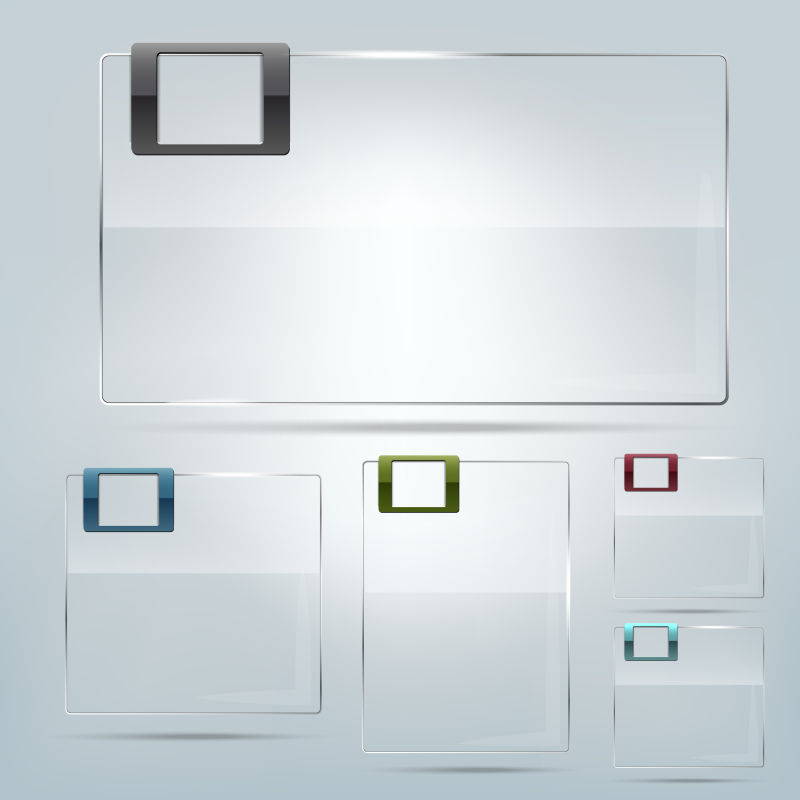 透明矢量玻璃设计模板元素