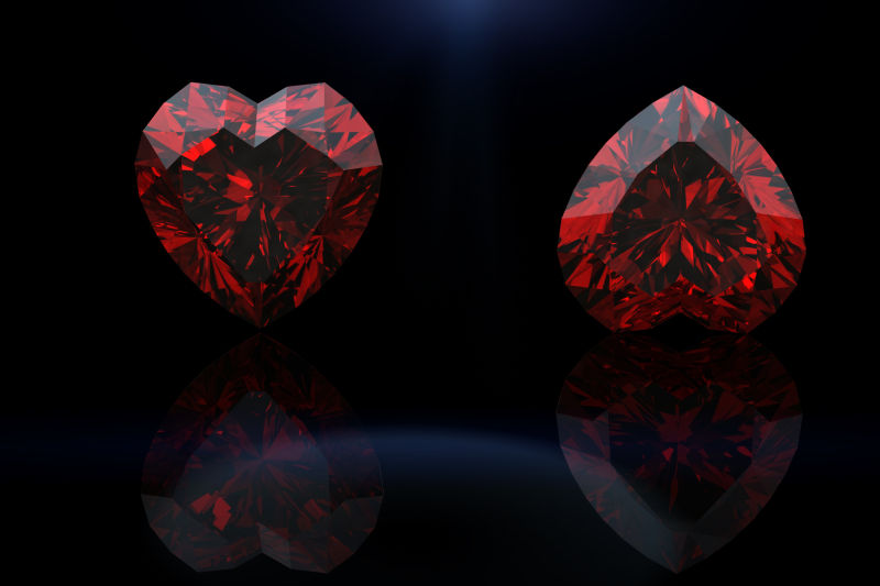 两颗漂亮的红宝石