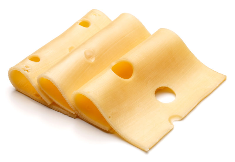 切碎的奶酪切片