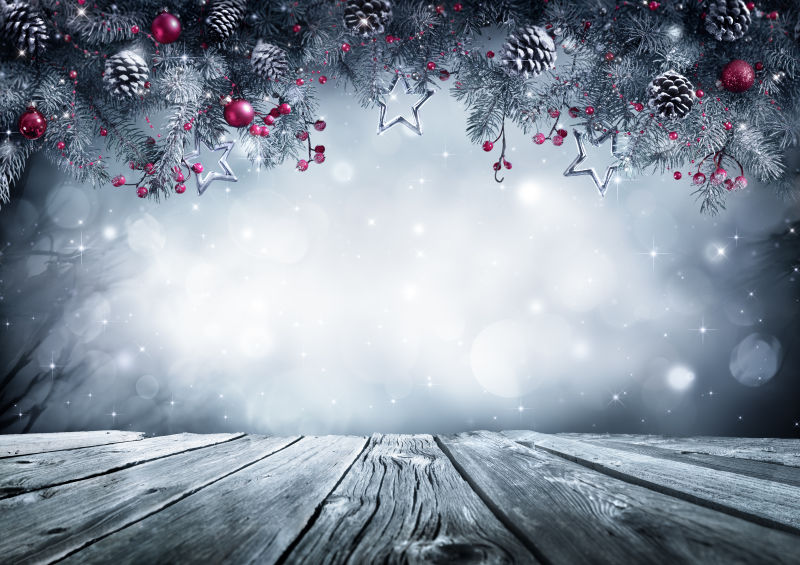 冷霜枞树枝条圣诞卡片