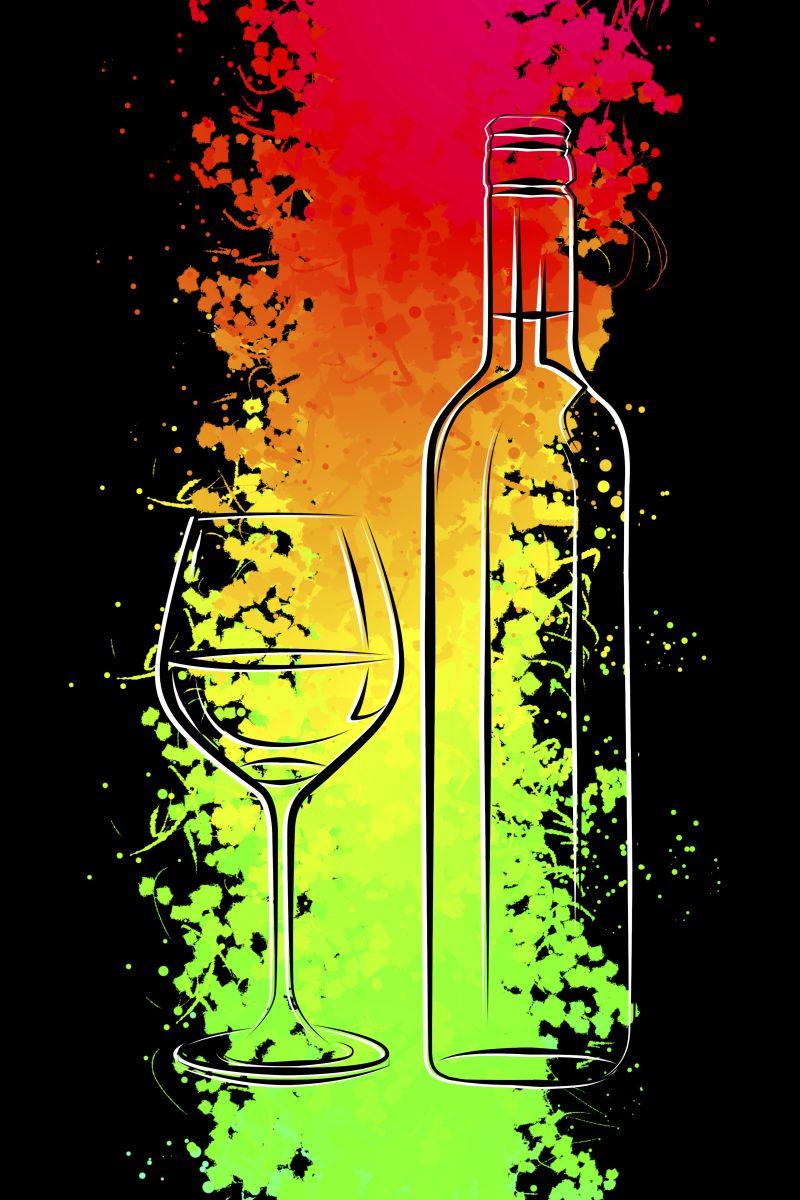 创意葡萄酒瓶插图