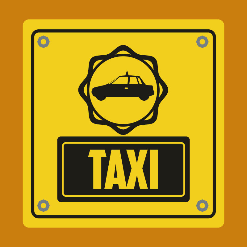 矢量的出租车服务标签设计