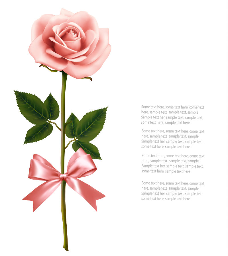 创意粉红色玫瑰矢量贺卡设计