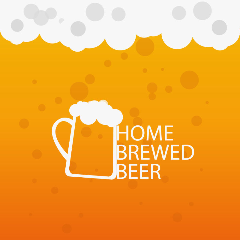 矢量啤酒沫中的创意啤酒标志设计
