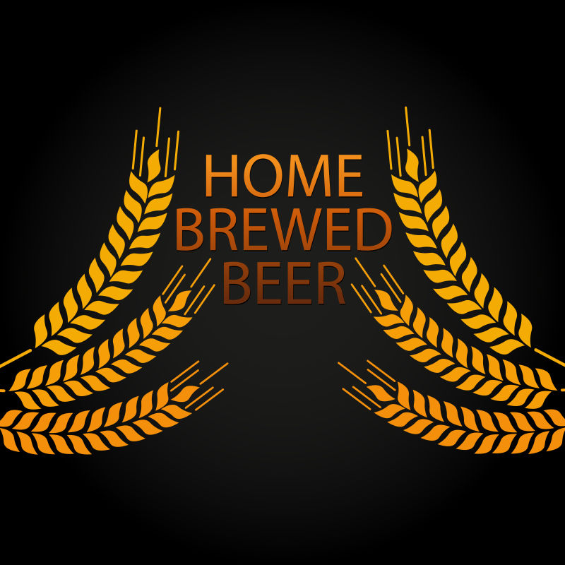 创意矢量啤酒和大麦的标志设计