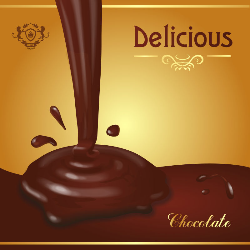 创意矢量黑巧克力的海报设计