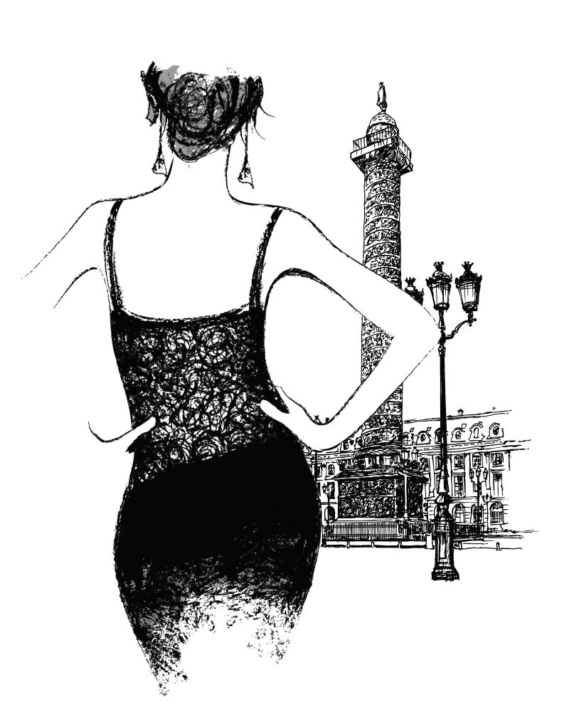 矢量巴黎时尚女性模特