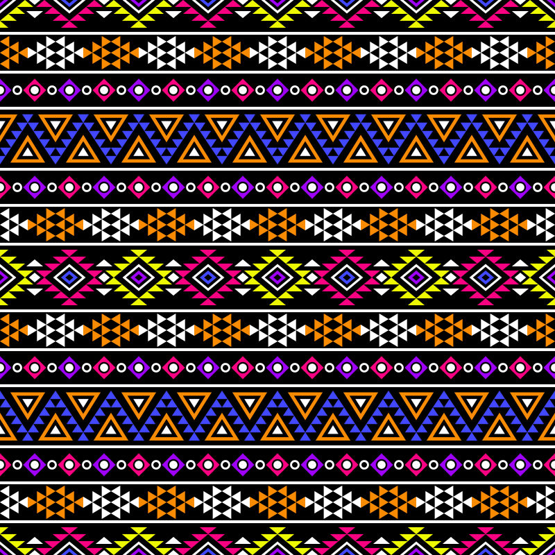 彩色拼接的阿兹特克传统图案矢量背景