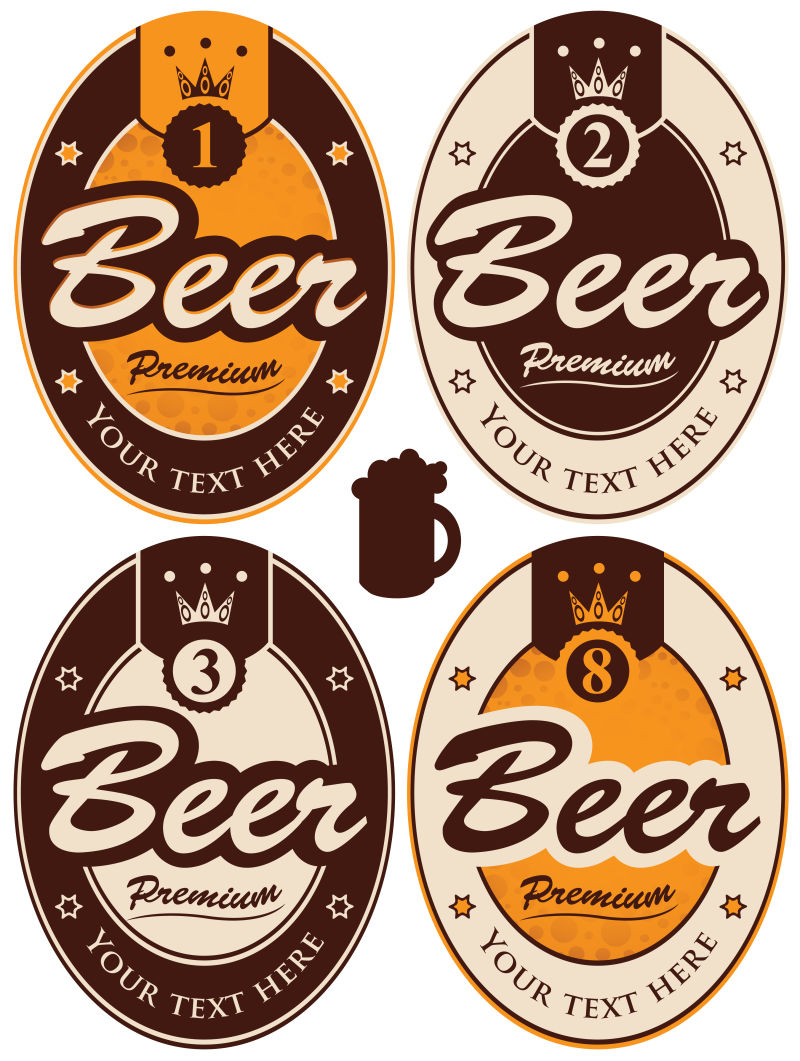 矢量复古啤酒标签设计