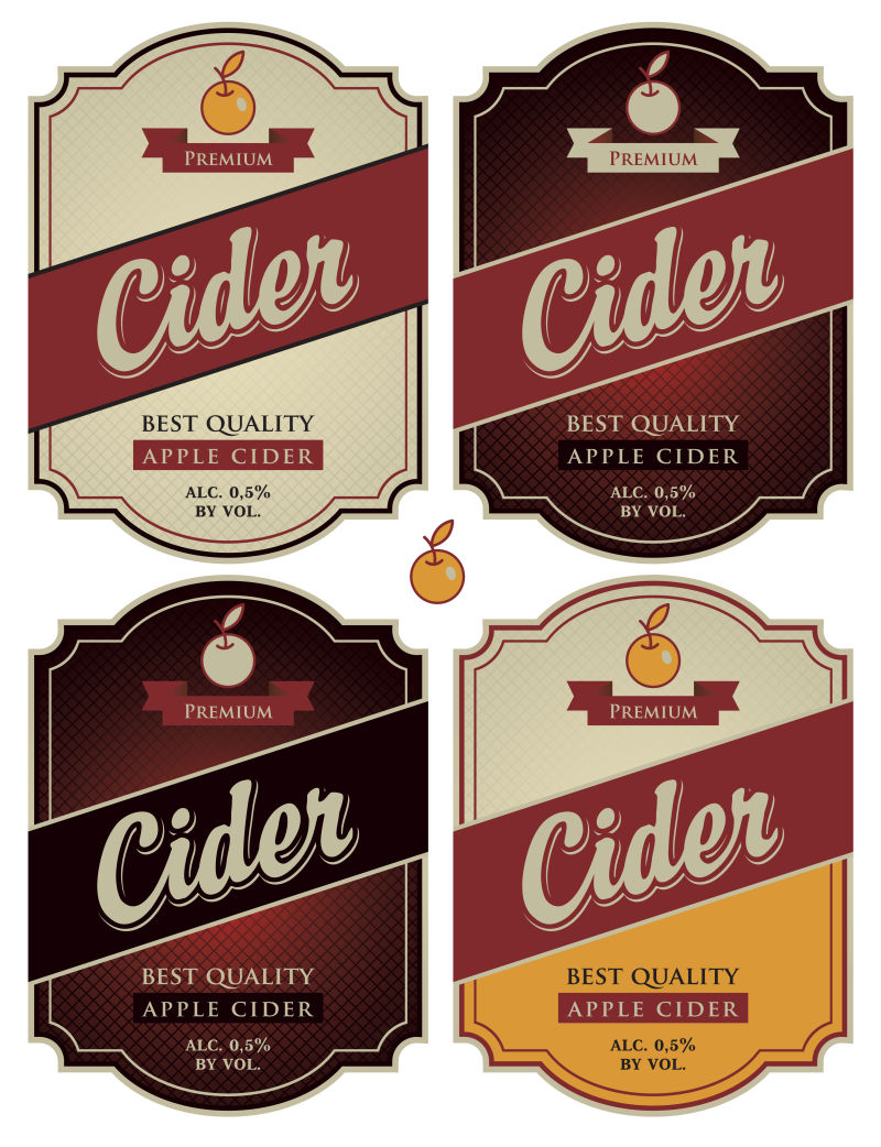 创意矢量水果味啤酒标签设计