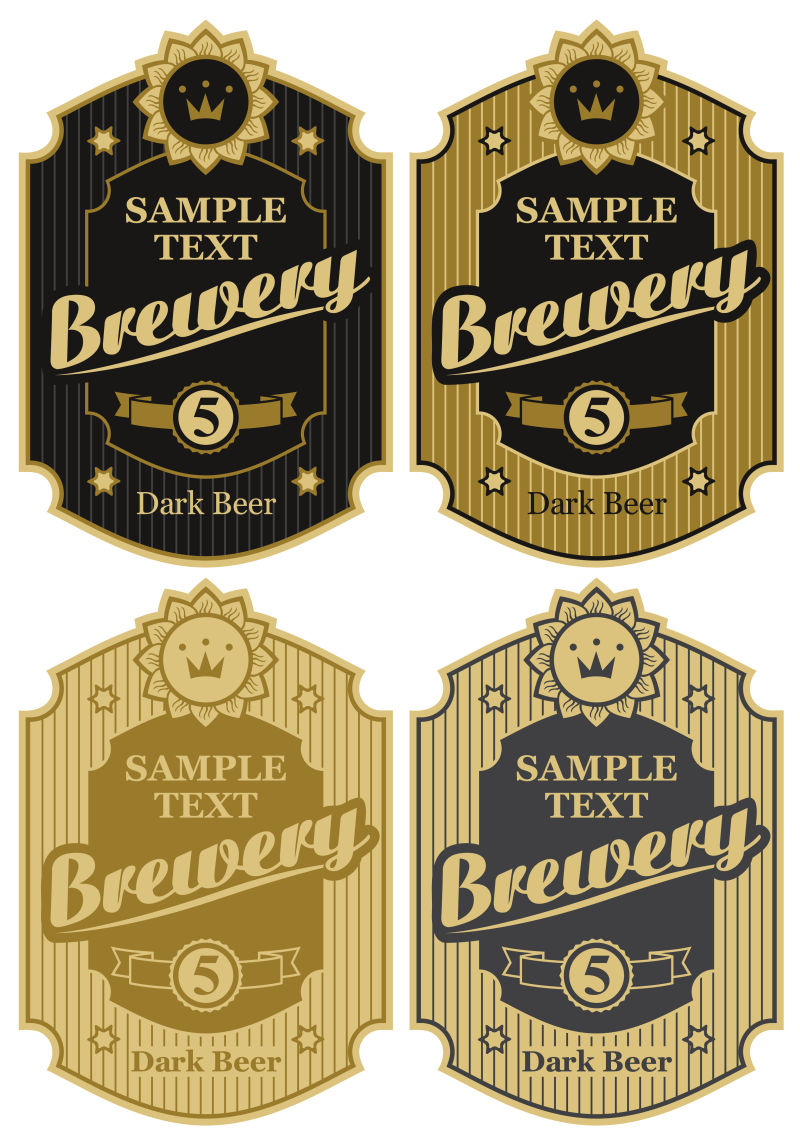 复古风格的矢量啤酒厂的标签设计