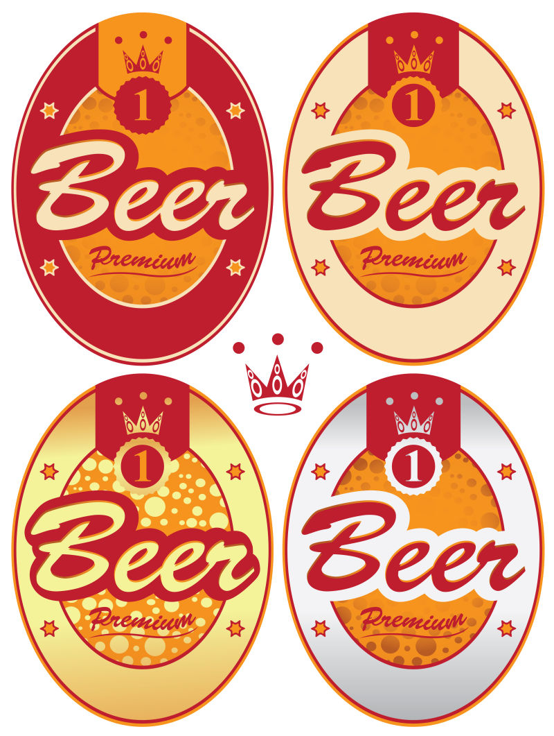 复古矢量啤酒创意标签设计