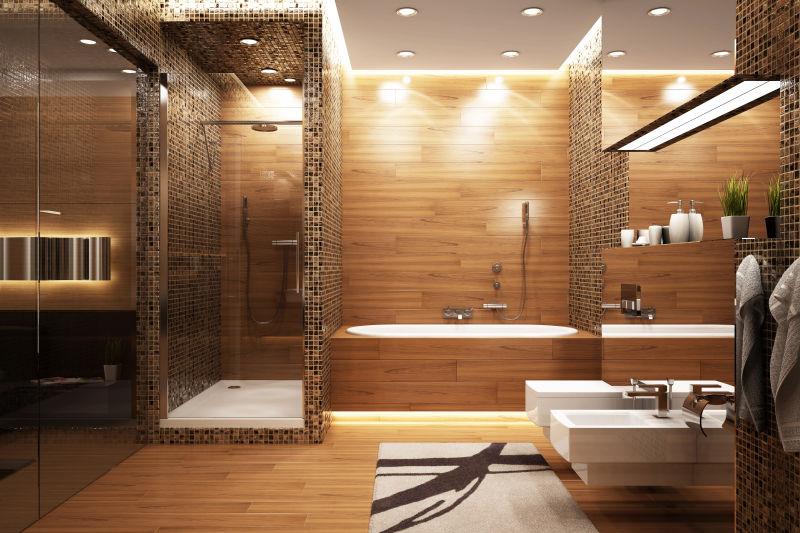 豪华浴室的室内设计