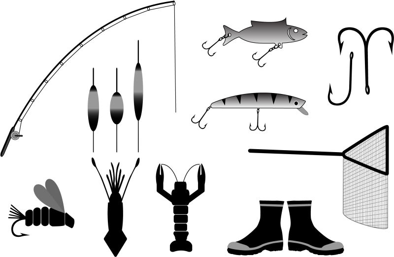 矢量的渔具图案