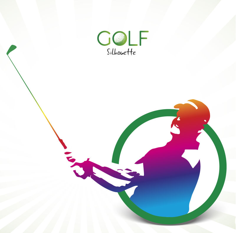 矢量彩色高尔夫运动logo设计