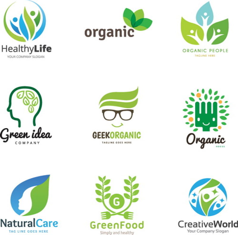 矢量绿色生态logo
