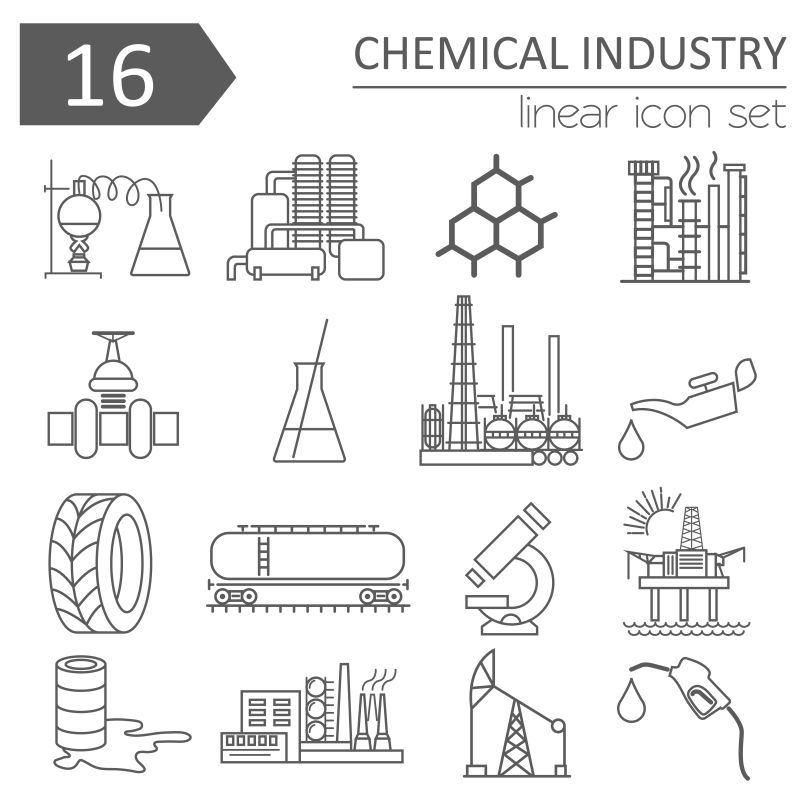 化学工业矢量图标集