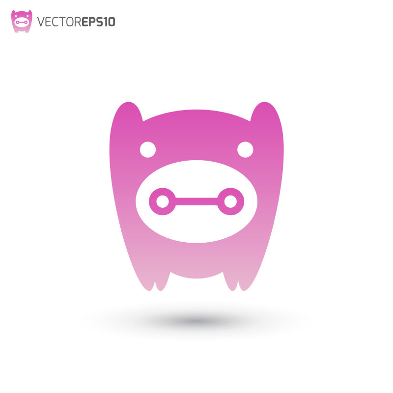 矢量粉色猪的标志设计