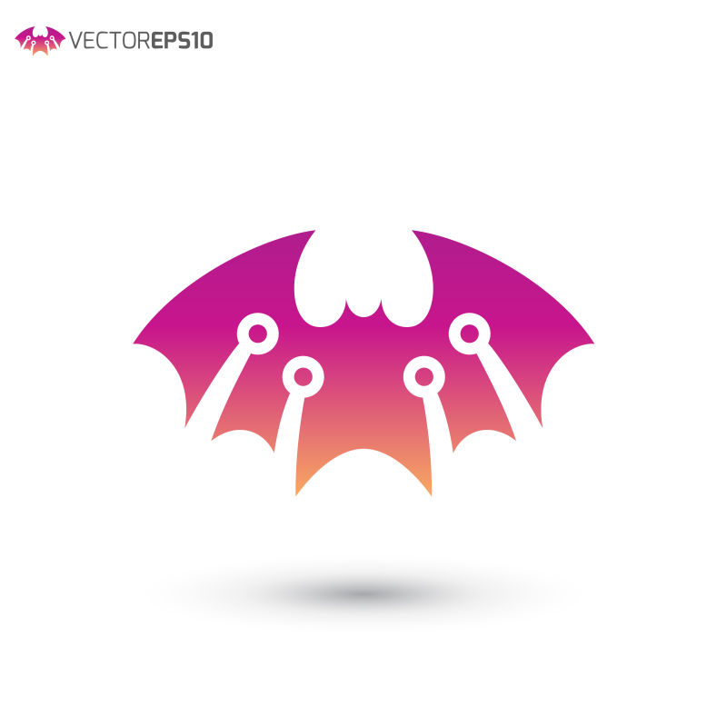 矢量彩色蝙蝠的标志设计