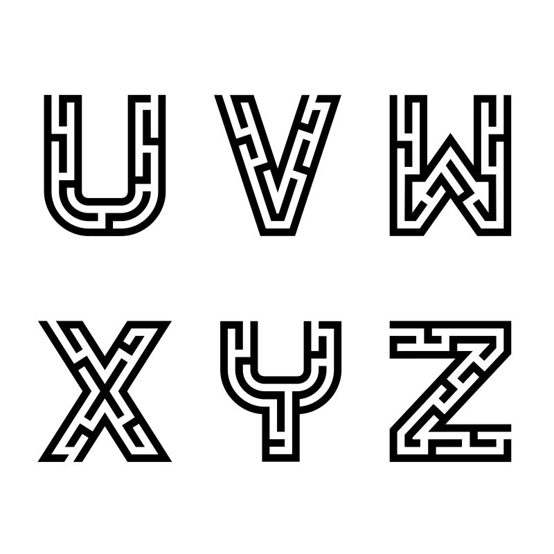矢量迷宫字母设计