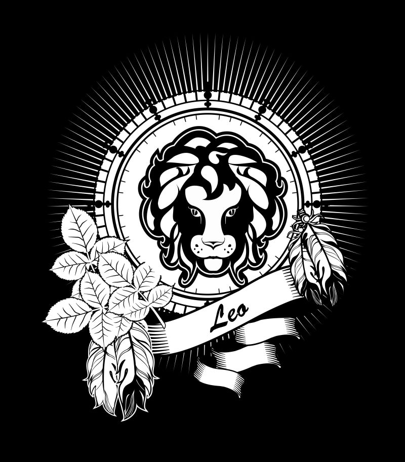 矢量的狮子座星座logo设计