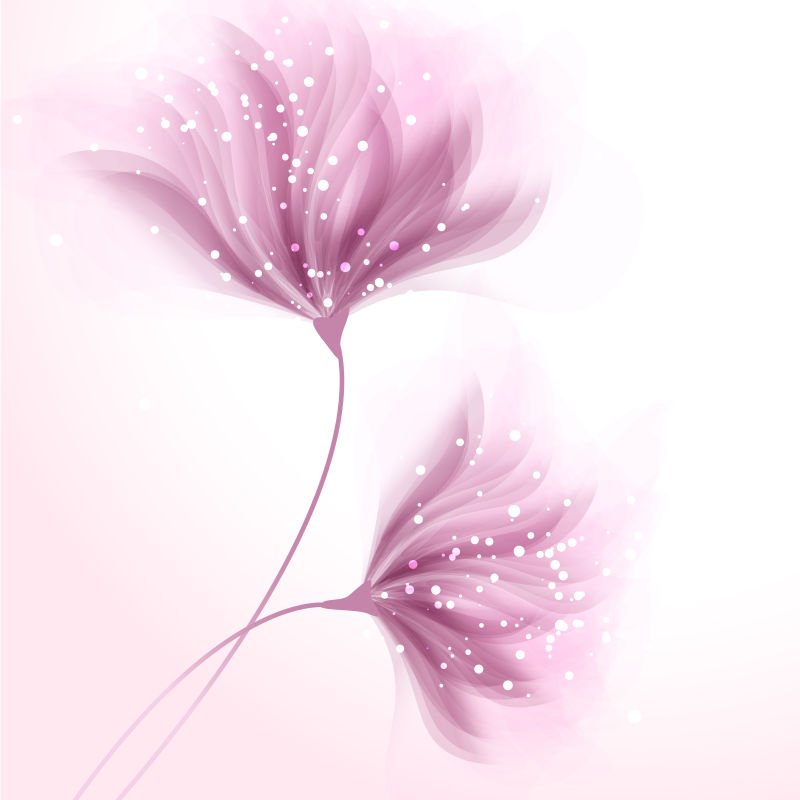 创意矢量梦幻的粉紫色花卉背景