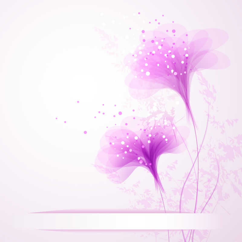 紫色花卉的创意矢量背景