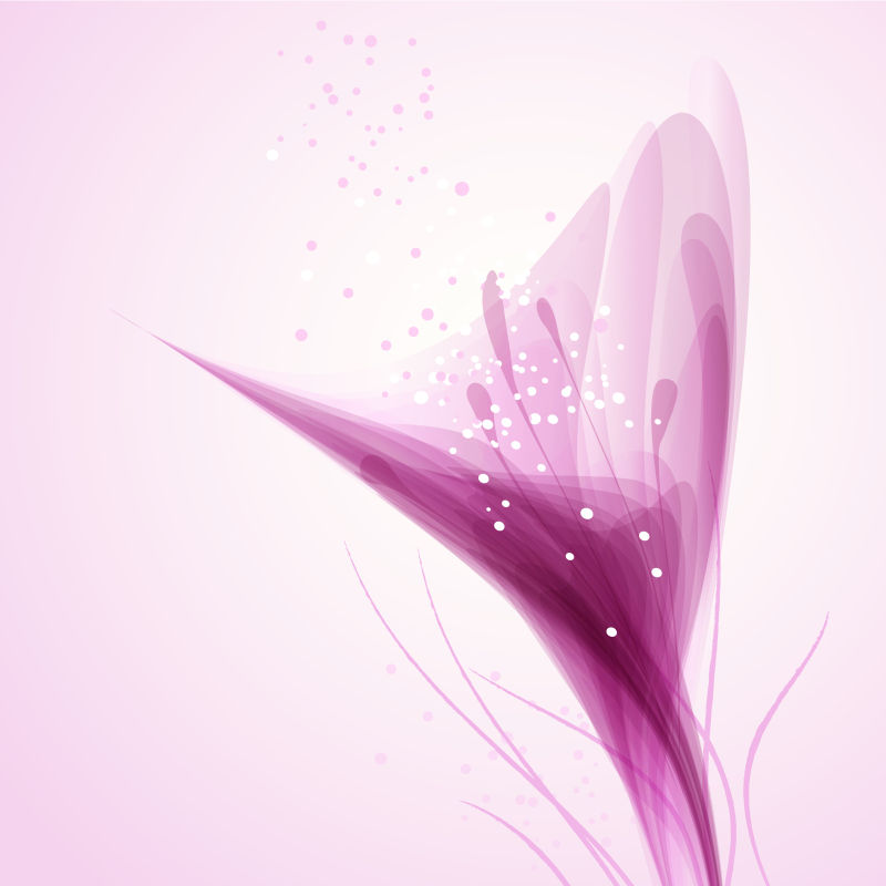 紫色梦幻的创意矢量花卉背景