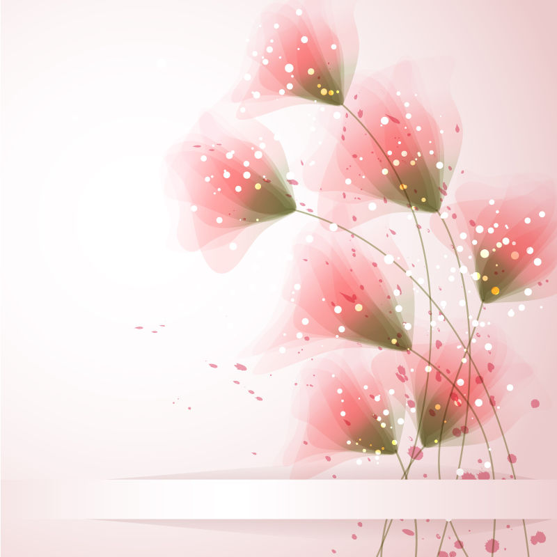创意矢量粉红色梦幻花卉背景