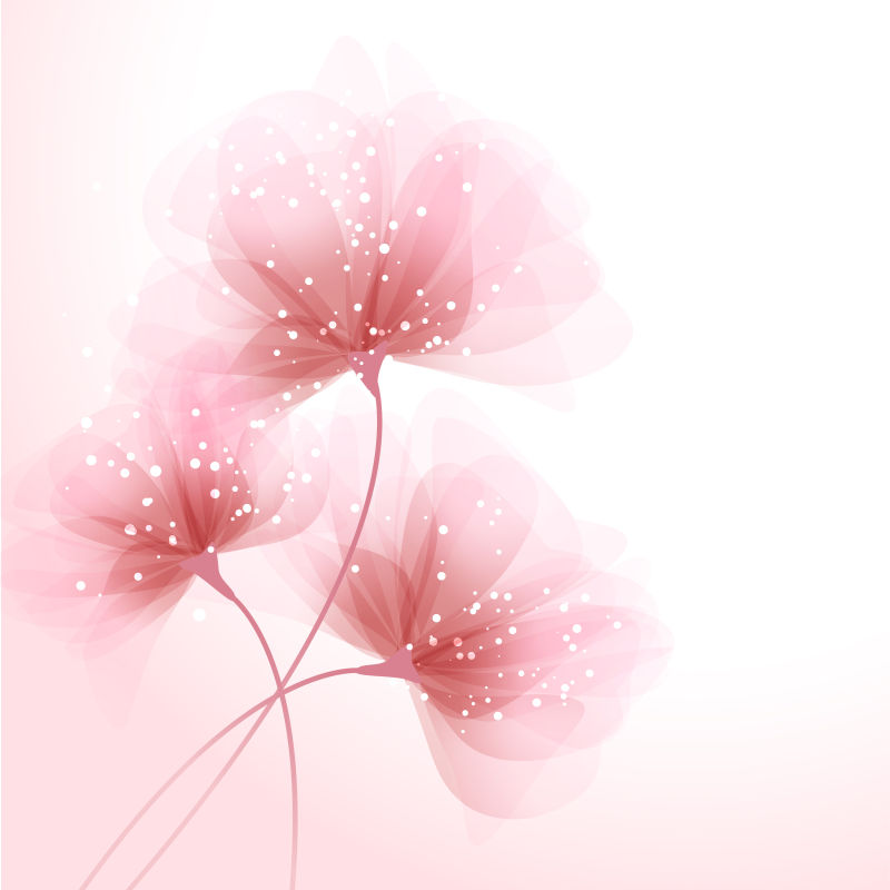 矢量粉红色手绘花卉背景