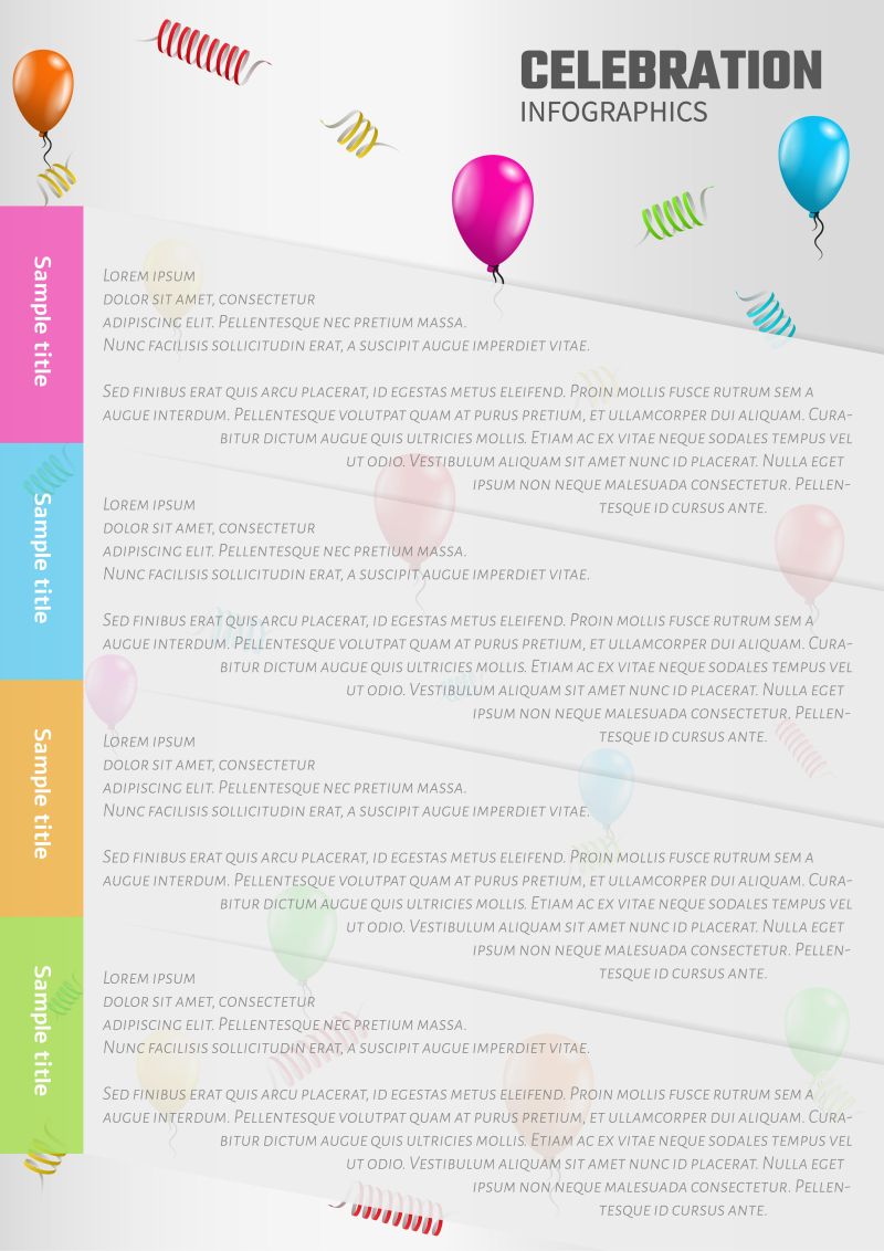气球装饰的矢量信息图表设计