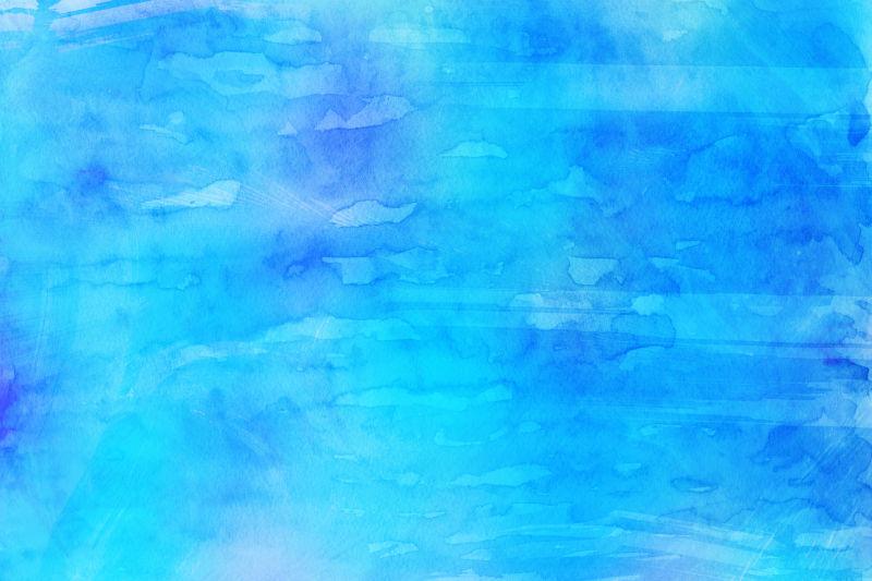 蓝色纹理水彩画的背景